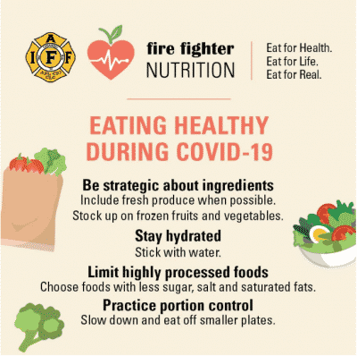 Infographic of ways to eat healthy during COVID-19