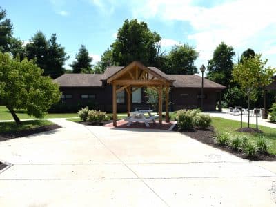 An outdoor view of the center of excellence facility