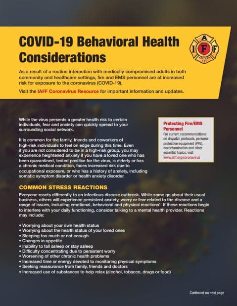 COVID Behavioral Health Considerations