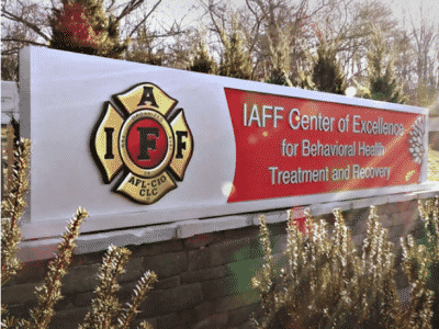 Outdoor IAFF Center of Excellence sign